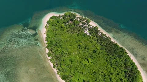 Drone survey of sandy tropical island. Stock Footage 245325844