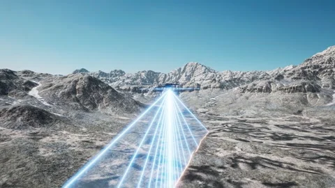 Drone surveying and mapping to scan the terrain and mountains Stock Footage 313817622
