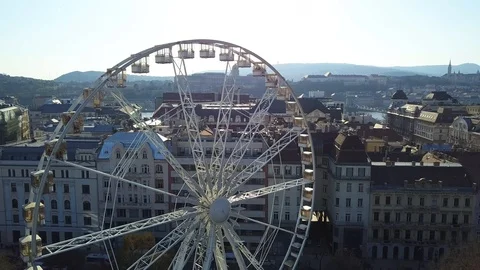 Drone take off at Deak Square, the very center of Budapest Stock Footage 88858678