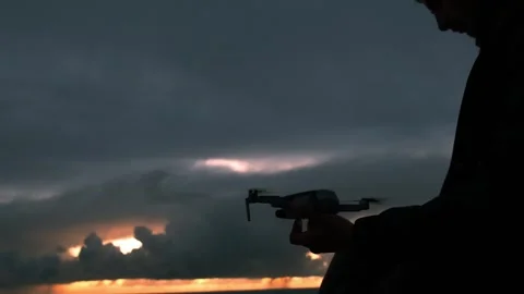Drone take off from a hand Stock Footage 240914384