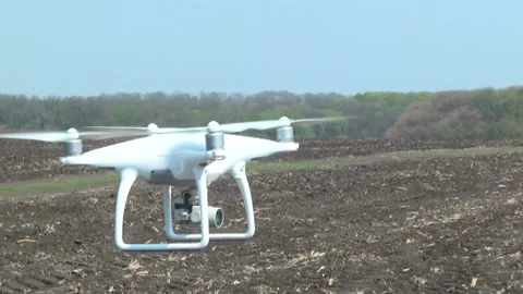 Drone. Take off quadrocopter. Land Stock Footage 106930631