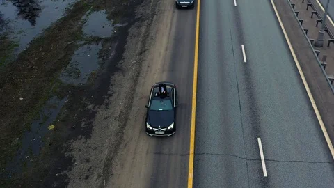 Drone takes off over the highway. Stock Footage 105919958