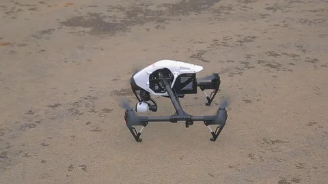 The drone takes off. Robot and technology concept. Video production. Stock Footage 76973875