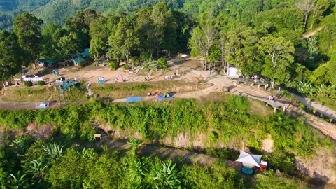 The drone takes off from the viewpoint Video stock 266976277