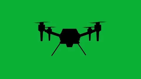 Drone taking off and landing animation loop on green screen for compositing Stock Footage 313602436