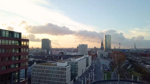 Drone Taking Off In Deutz Cologne Stock Footage 99309690