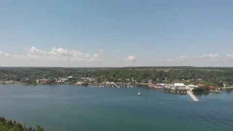 Drone Taking off in Gore Bay Stock Footage 143108700