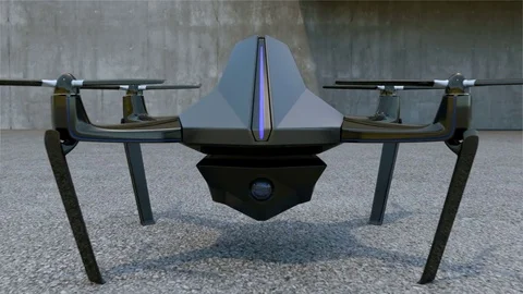 Drone taking off from ground Stock Footage 75739954