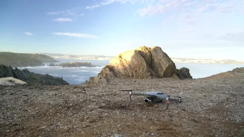 Drone taking off near the ocean 库存影片 168758880