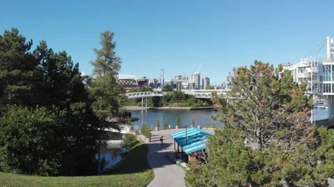 Drone taking off from Ontairo Place Stock Footage 143217511