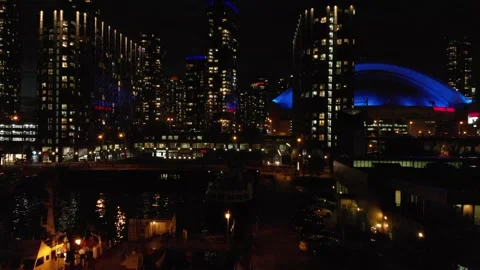 Drone taking off in Toronto waterfront Stock Footage 143199114