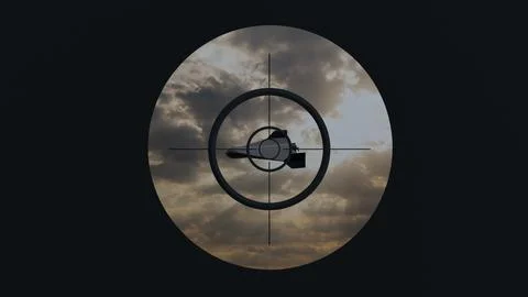 Drone in the targeting system's sights for air defense, target acquisition,.. Stock Illustration
