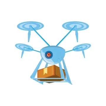 Drone technology with box carton Stockillustratie
