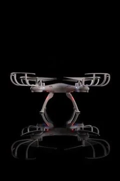 Drone Technology Device on Black Background Stock Photos