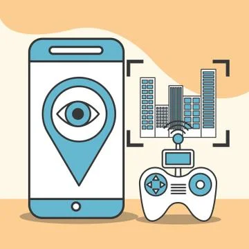 Drone technology futuristic Ilustración de archivo