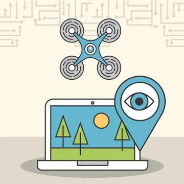 Drone technology futuristic Ilustración de archivo