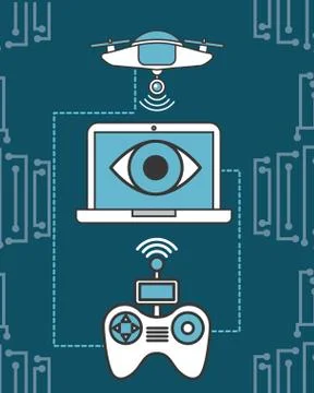 Drone technology futuristic Stock Illustration
