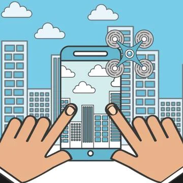 Drone technology futuristic Stock Illustration