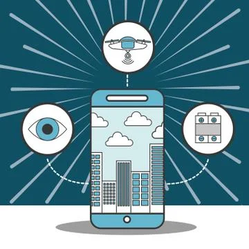 Drone technology futuristic Stock Illustration