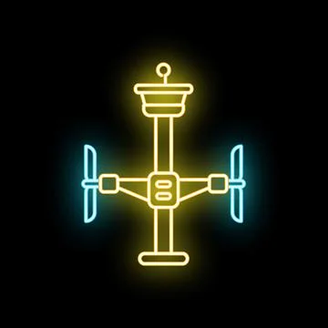 Drone technology icon showing future of aerial transportation Stock Illustration