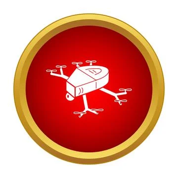 Drone technology icon showing remote controlled flying device Stock Illustration