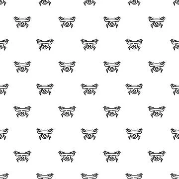 Drone technology seamless pattern with quadcopter icons Stock Illustration