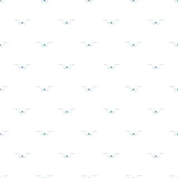 Drone technology seamless pattern on white background Illustrazione stock