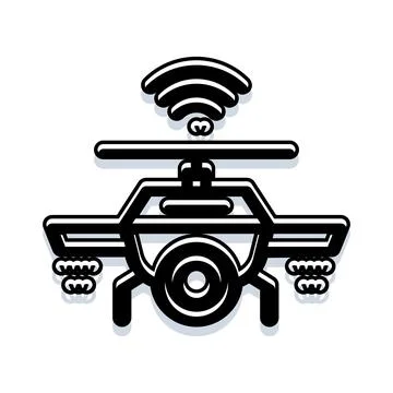 Drone technology transmitting wireless signal icon Stock Illustration