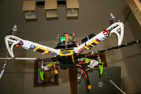 A drone test set designed for testing the electronics of medium size drones. Stock Photos