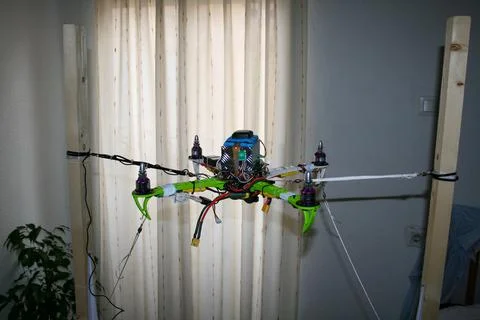 A drone test set designed for testing the electronics of medium size drones. Stock Photos