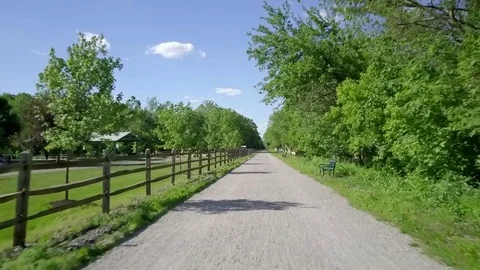 DRONE Though Walkway Stock Footage 76851178