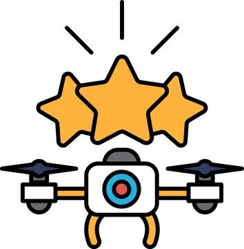 A drone with three stars on it Stock Illustration