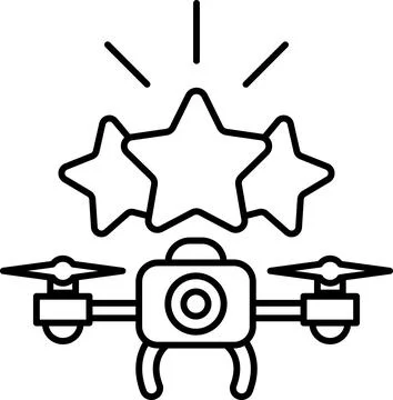 A drone with three stars on it Stock Illustration
