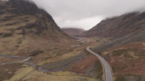 Drone through Glencoe 4K Stock Footage 299318971