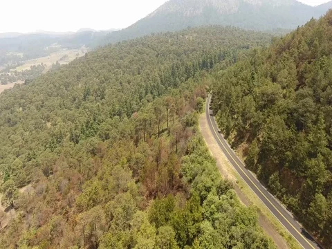 Drone through the mountains in highway Stock Footage 78441498