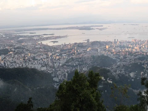 DRONE TILT UP/DOWN RIO LANDSCAPE 스톡 동영상 78244831