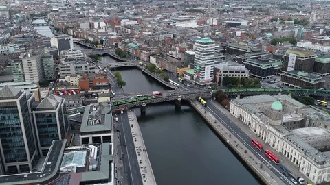 Drone Time lapse of Dublin City Centre, Dublin, Ireland. Video stock 99729470