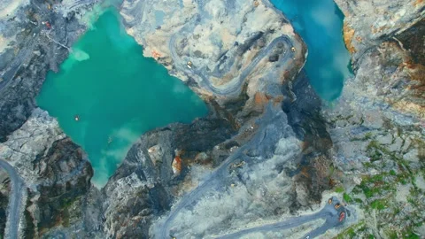 Drone time lapse flying over a large quarry. hyperlapse Stock Footage 210786488