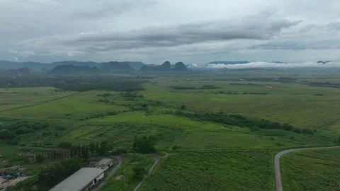 Drone Time-lapse of Mountain on cloudy view Stock Footage 308917296