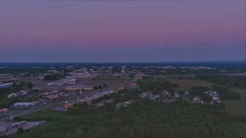 Drone time lapse of traffic during twilight looking east. Stock Footage 204964533