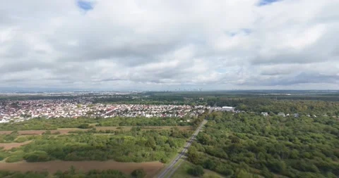 Drone time-lapse video of a flight towards the Frankfurt skyline with fast-.. Stock Footage 318167811