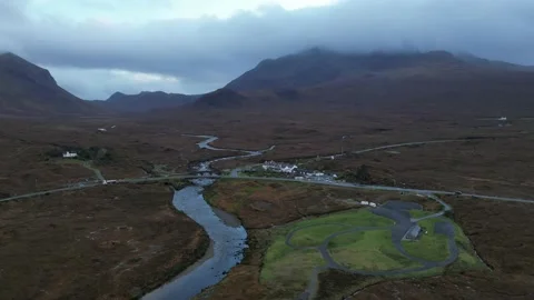 Drone Timelapse (Hyperlapse)of Sligachen bridge Isle of Skye Video stock 229779835