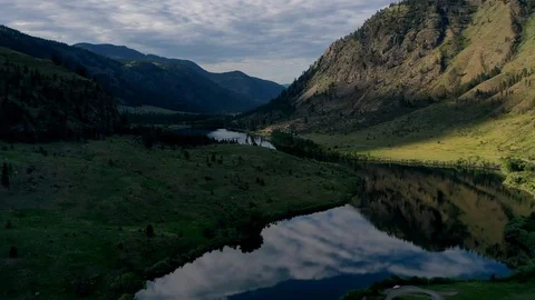 Drone Timelapse Mirror Lake Stock Footage 114304121