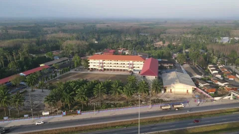 Drone timelapse moving sideways - clouds /fog moving fast Stock Footage 192568683