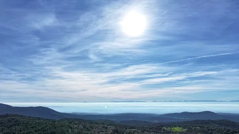 Drone timelapse of valley clouds and blue sky Stock-Footage 306606113
