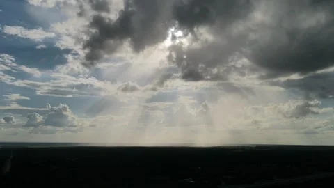 Drone timelapse weak rain shower and clouds 스톡 동영상 315112323