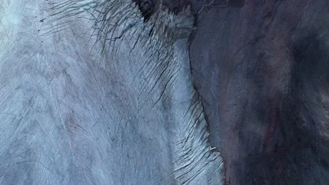 Drone top down epic surface our planet volcanic earth and glacier Elbrus Russia Stock Footage 153257321