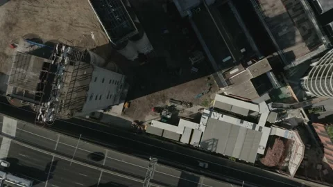Drone Top Down Melbourne Richmond NYLEX tower 2 Stock Footage 150607973