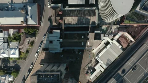 Drone Top Down Melbourne Richmond NYLEX tower 1 Stock Footage 150608260