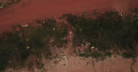 Drone top-down pull-back shot of poor urban neighborhood in Xinguara, Pará Stock Footage 317733714